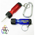 Mini LED Flashlight Keychain w/ Tool Kit & Carabiner